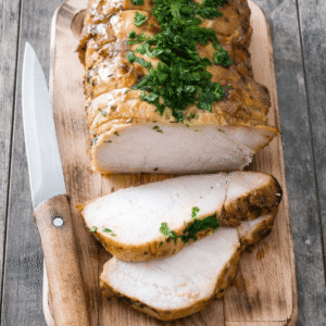 Rôti de porc dijonnais